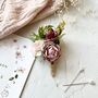 Dusty Pink, Burgundy And Blush Flower Boutonniere, thumbnail 6 of 8