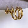 14k Gold Vermeil Large Luxe Chunky Hoop Earrings, thumbnail 5 of 7