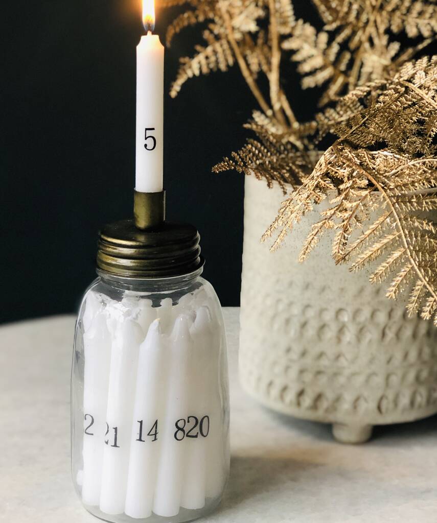 personalised advent candle set by the forest & co