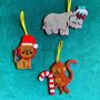 Handmade African Christmas Decorations Fun Animals, thumbnail 2 of 6