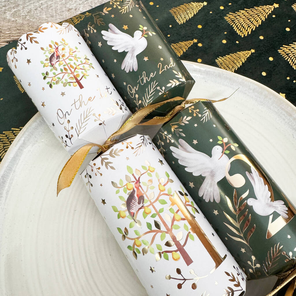 Green, Red And White Christmas Crackers 12 Days Of Christmas, 1 of 5