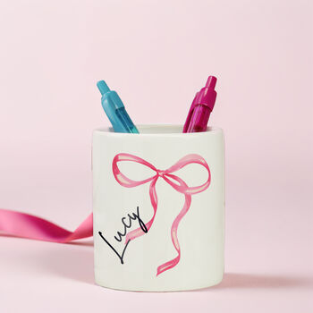 Personalised Bow Make Up Brush Holder, 2 of 4