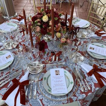 Embroidered Velvet Ribbon Place Setting, 4 of 6