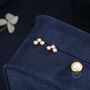 Sterling Silver Tiny Star Shape Cz Trio Stud Earrings, thumbnail 4 of 11