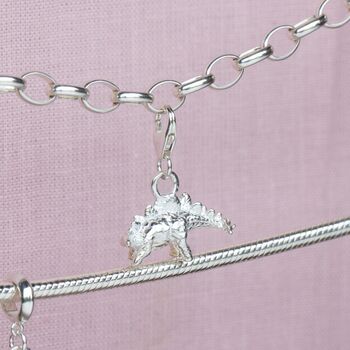 Sterling Silver Stegosaurus Charm, 4 of 7