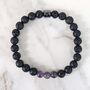 Men's Amethyst And Lava Bead February Birthstone Bracelet, thumbnail 6 of 9