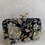 Black Velvet Bird Clasp Clutch Bag, thumbnail 3 of 10