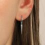 Dainty Spike Huggie Small Hoop Sterling Silver Earrings, thumbnail 2 of 3