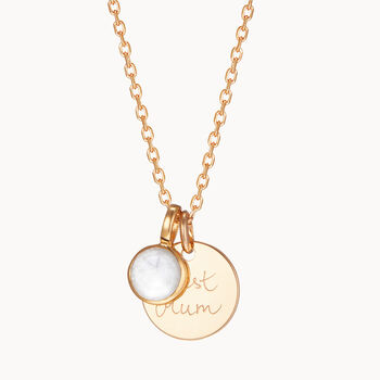 Personalised Disc And Birthstone Necklace, 4 of 7