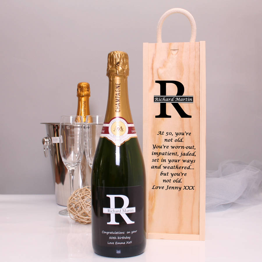 Personalised Champagne Gift Set With Monogram By Gifts