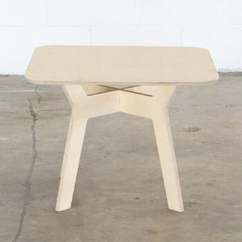 Wee Table And Stool Set In Natural Plywood Finish, 2 of 4