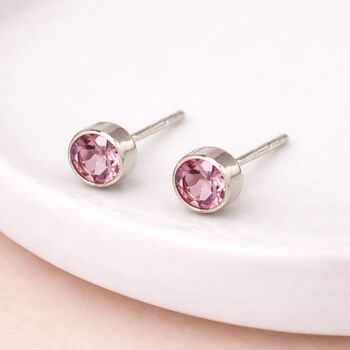 Sterling Silver June Alexandrite Birthstone Stud Earrings – 7mm, 2 of 7