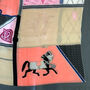 Pink Patchwork Horse Print Scarf, thumbnail 1 of 4