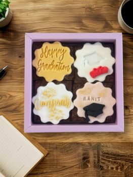Graduation Personalised Belgiam Chocolate Brownie Gift, 2 of 7