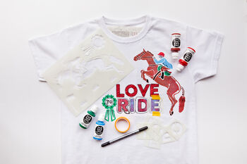 Equestrian And Alphabet T Shirt Painting Craft Box, 2 of 5