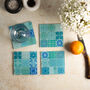 Turquoise Teal 'Mixed Tiles' Coaster Set, thumbnail 5 of 11
