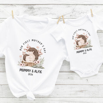 Personalised Our First Mother’s Day Matching T Shirt Gift, 2 of 9