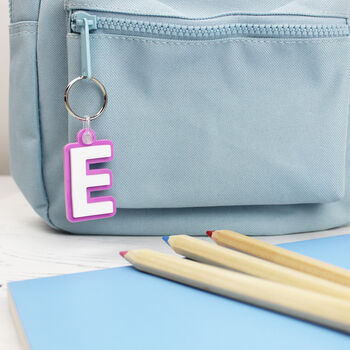 Two Colour Acrylic Initial Keyring, 3 of 4