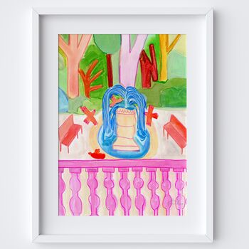 Sculpted Reflections Painted Garden Scene Art Print, 2 of 2