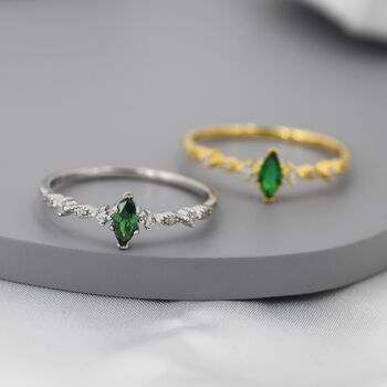 Vintage Inspired Emerald Green Cz Ring, 3 of 11