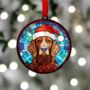 Red Setter In Santa Hat Suncatcher Decoration, thumbnail 2 of 6