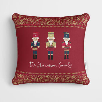 Personalised Red Nutcracker Cushion, 2 of 7