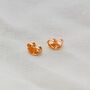 Rose Gold Princess Cut Birthstone Earrings January Garnet, thumbnail 4 of 5