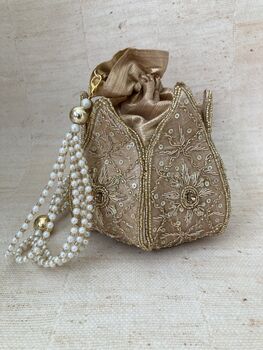 Gold Handcrafted Potli Bag, 7 of 7