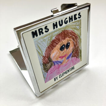 Personalised Child's Drawing Teacher Compact Mirror, 3 of 4
