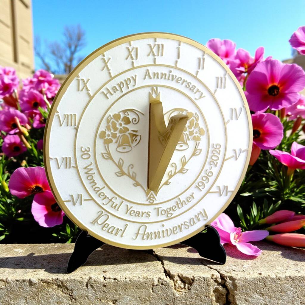 30th Pearl Anniversary Sundial Gift Celebration Present, 1 of 10