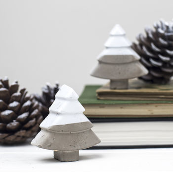 Set Of Three Concrete Christmas Tree Decorations, 2 of 4