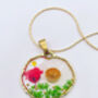 Real Daisy Poppy Pendant Necklace Small Hand Made, thumbnail 2 of 10