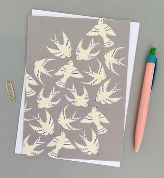 Pack Of Eight Bird Patterned Greetings Cards, Gift Set, 8 of 11