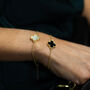 Black Four Leaf Clover Bracelet, thumbnail 2 of 6