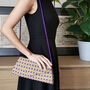 Goa Brocade Clutch Bag Purple Yellow, thumbnail 3 of 7