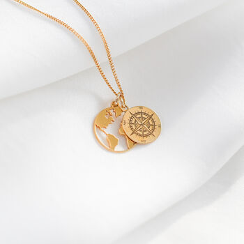 Map And Compass Necklace, Travel Necklace Gift For Her, 13 of 13