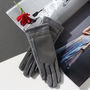 Merino Wool Gloves With Faux Leather Finish, thumbnail 4 of 7