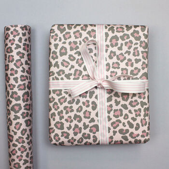 Birthday Gift Wrap Female Pink Leopard Print, 2 of 2
