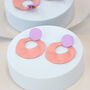 Pastel Pink Frosted Clay Earrings, thumbnail 2 of 6