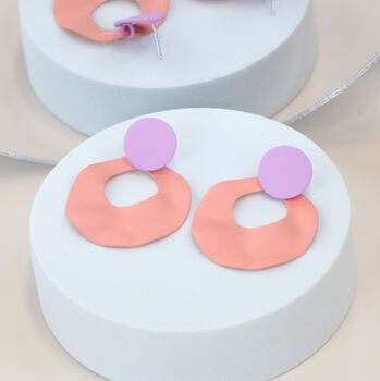 Pastel Pink Frosted Clay Earrings, 2 of 6