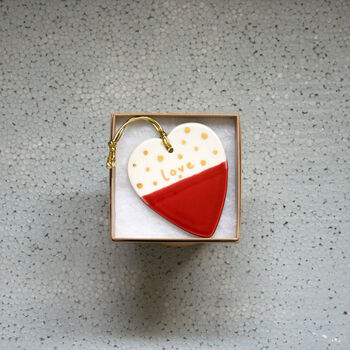 Ceramic Hanging Red Love Heart Decoration, 2 of 3