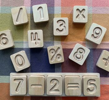 Handcrafted Wooden Number Cuboids In Natural, 6 of 8
