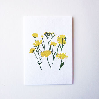 'Yellow Flowers' Greetings Card, 3 of 5