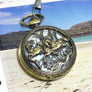 Personalised Bronze Pocket Watch Horse Design, 4 of 6