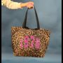 Personalised Varsity Year Leopard Print Shopping Bag, thumbnail 2 of 5