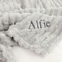 Personalised Grey Textured Fluffy Baby Blanket, thumbnail 2 of 8
