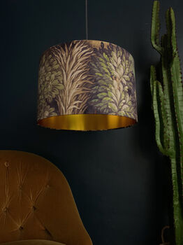 Enchanted Wood Velvet Lampshades In Cinnamon, 2 of 8