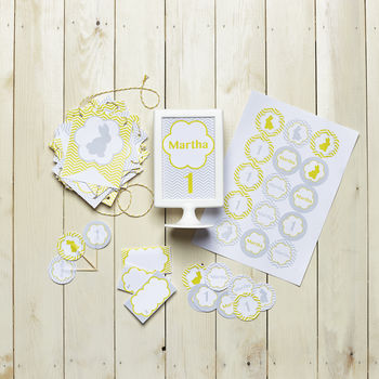 Chevron Personalised Party Decoration Pack, 3 of 8