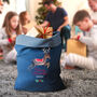 Personalised Denim Christmas Sack With Reindeer, thumbnail 1 of 5