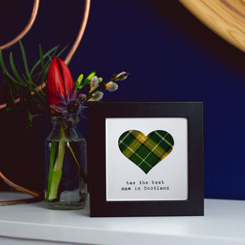 Mother's Day Framed Tartan Heart With Scottish Wording, 3 of 4